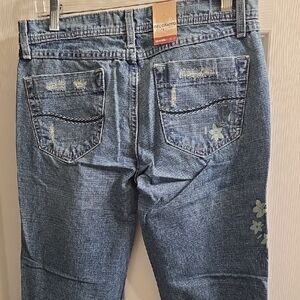 Mossimo Supply Co. Light Blue Embroidered Bootcut Jeans Size 7